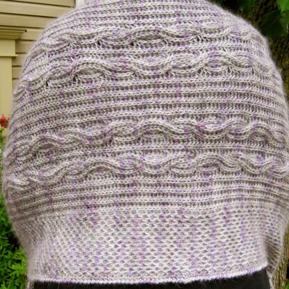 Warm Brioche Pocket Shawl