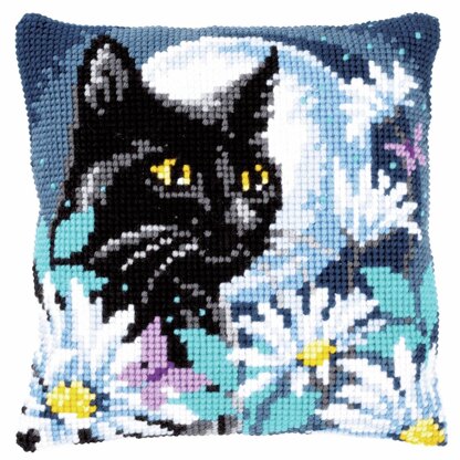 Vervaco Cross Stitch Kit: Cushion: Cat in the Night - 40 x 40cm