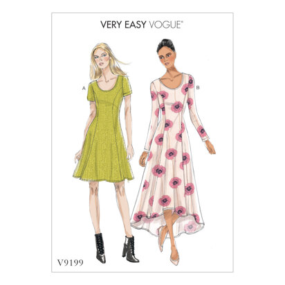 Vogue Misses' Knit Fit and Flare Dresses V9199 - Sewing Pattern