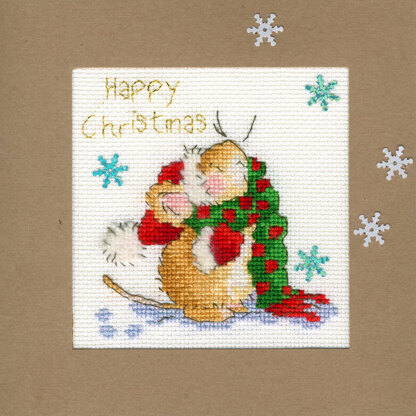 Bothy Threads Counting Snowflakes Christmas Card Cross Stitch Kit - 10cm x 10cm