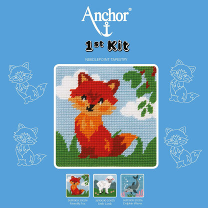 Anchor 1st Kit - Friendly Fox Tapestry Kit - 15cm x 15cm