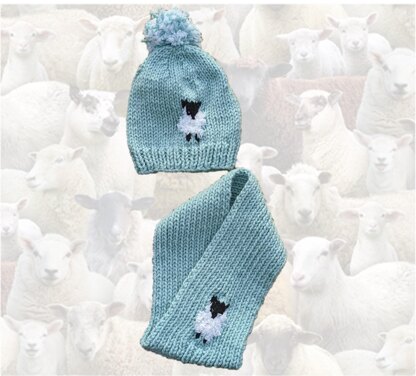 Chunky Sheep Hat and Scarf