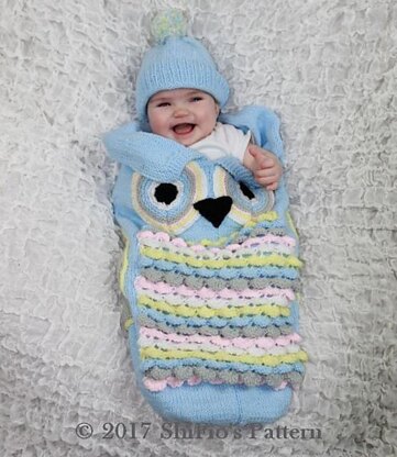 Knitting pattern owl cocoon  #370