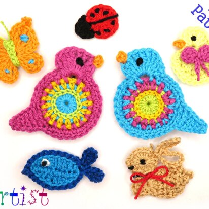 Set 01 crochet applique pattern