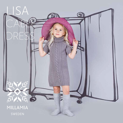 "Lisa Cable Dress" - Dress Knitting Pattern in MillaMia Naturally Soft Merino - knitting pattern