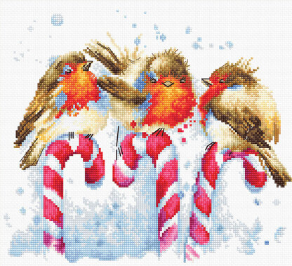 Luca-S Christmas Birds Cross Stitch Kit - 23.5cm x 20.5cm