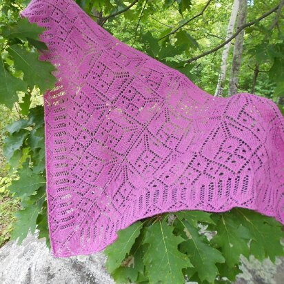 Petunia Petals Shoulder Shawl - knitting pattern