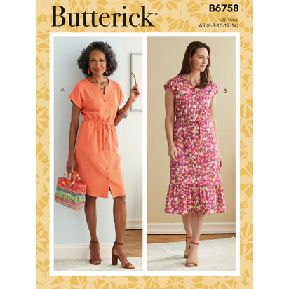 Butterick Misses' & Misses' Petite Dress B6758 - Sewing Pattern