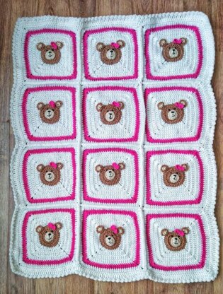 Teddy Bear Tiles Blanket