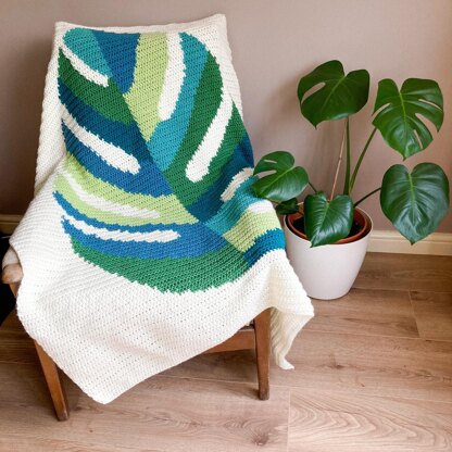 Monstera Throw Blanket