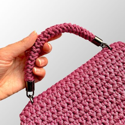 Crochet handbag with lining, Shoulder crossbody bag