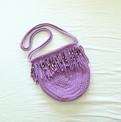 Purple Fringe Boho Purse