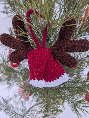 Christmas Reindeer Antlers with Santa Hat English-US