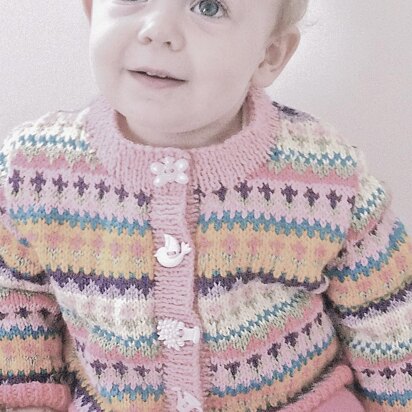 Baby DK. Fair Isle Cardigan