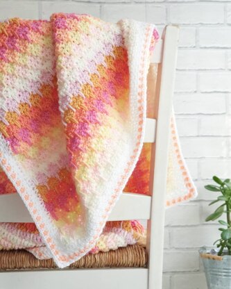 Sherbet larksfoot stitch blanket