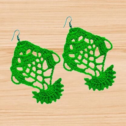 Crochet fish earrings