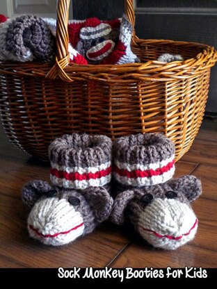 Sock Monkey Booties for Kids