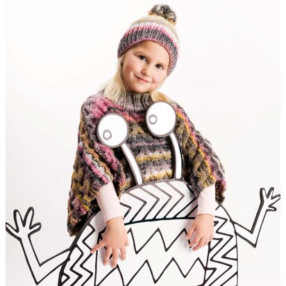 Poncho and Hat in Rico Creative Melange Chunky - 615 - Downloadable PDF