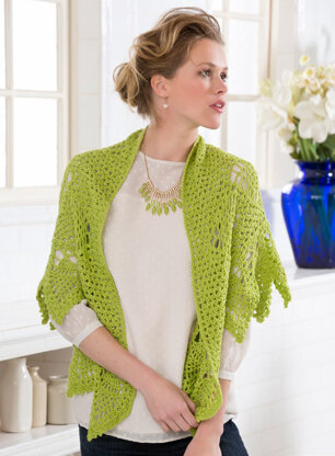 Romantic Pineapple Shawl in Red Heart Luster Sheen Solids - LW3338 - Downloadable PDF