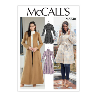 McCall's Misses'/Miss Petite and Women's/Women Petite Coats and Belt M7848 - Sewing Pattern