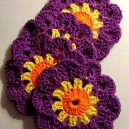 Colorful Crochet Sunshine Coaster