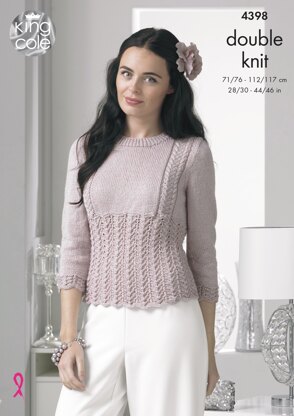 Cardigan & Sweater in King Cole Glitz DK - 4398 - Downloadable PDF