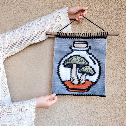 Mushroom Bottle Tapestry