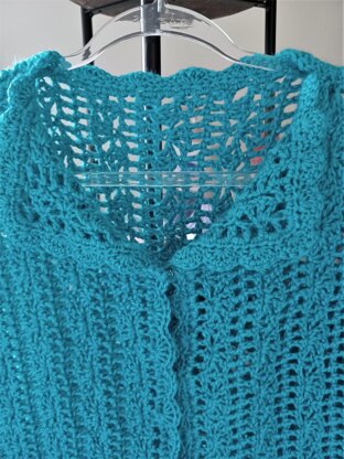 Turquoise Vintage Crochet Lace Blouse