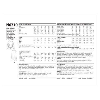 New Look Sewing Pattern N6710 Misses' Jacket and Skirt - Paper Pattern, Size A (8-10-12-14-16-18)