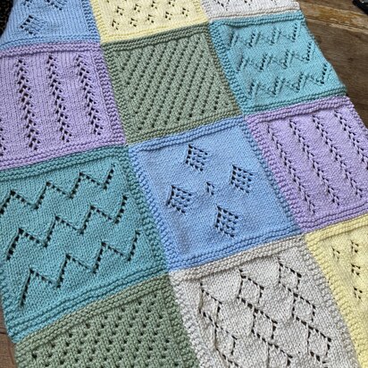Lace Patchwork Blanket - knitting pattern