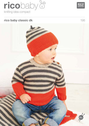 Babies’ Sweater, Blanket And Hat in Rico Baby Classic DK - 198