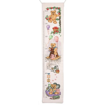 Anchor Teddy Bear Height Chart Cross Stitch Kit - 78cm x 14cm