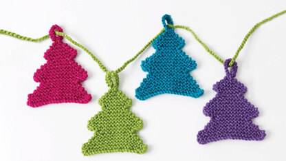 Happy Little Trees Garland in Caron Simply Soft Party - Downloadable PDF