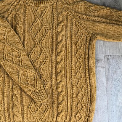 Aran Accents Raglan Sweater