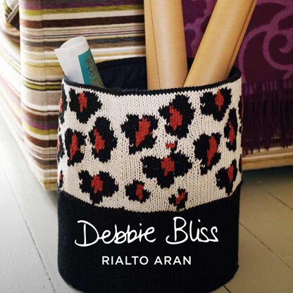 Leopard Waste Basket - Knitting Pattern in Debbie Bliss Rialto Aran by Debbie Bliss - Downloadable PDF