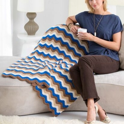 Crochet Ripple Throw in Red Heart Super Saver Economy Solids - LW3151