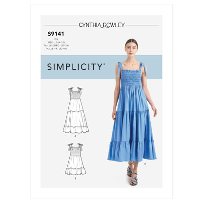Simplicity Misses' Dress With Shirred Bodice S9141 - Sewing Pattern