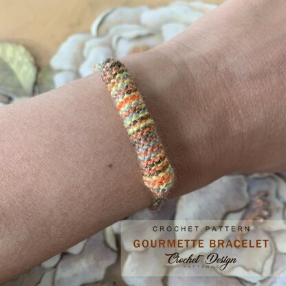 Gourmette Bracelet crochet pdf pattern - How to crochet Jewely - Diy bracelet cuff - Unisex crochet bracelet - crochet gift idea