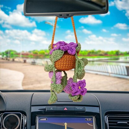 Lilac Basket Car Hanging