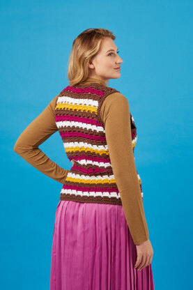 Striped Tank Top - Free Crochet Pattern for Women in Paintbox Yarns 100% Wool Chunky Superwash by Paintbox Yarns in Paintbox Yarns - Downloadable PDF