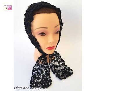 Lace black headband