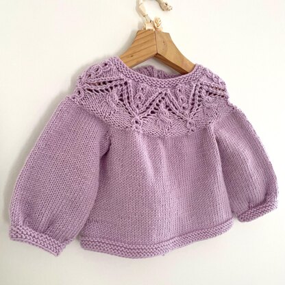 Lace Yoke Baby Cardigan