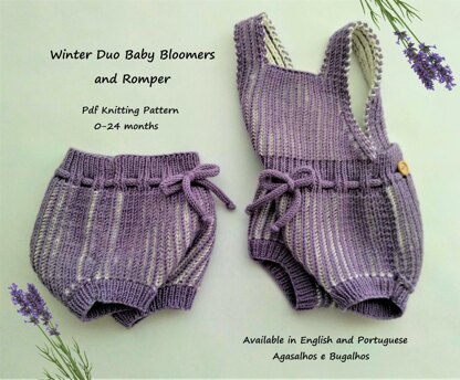 Winter Duo Baby Bloomers and Romper