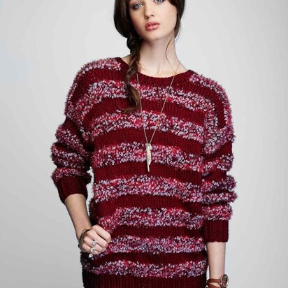 Striped Pullover in Bernat Blissful