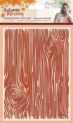 Crafter's Companion Sara Davies Signature Autumn Morning Embossing Folder 5"X7" - Natural Wood