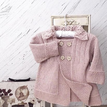 Baby girls jacket with lace collar - P063