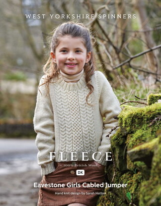 Eavestone Girls Cabled Jumper in West Yorkshire Spinners Bluefaced Leicester DK - DBP0170 - Downloadable PDF 