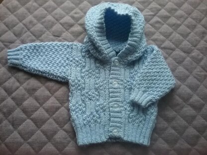 Double moss and rib baby hoodie