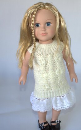 Cobblestones and Cables Sweater Dress for 18" Doll