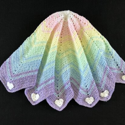 Rainbow Love Hearts Blanket